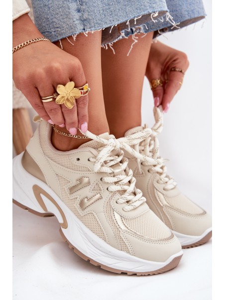 Women's Sneakers On A Chunky Sole Beige Davira