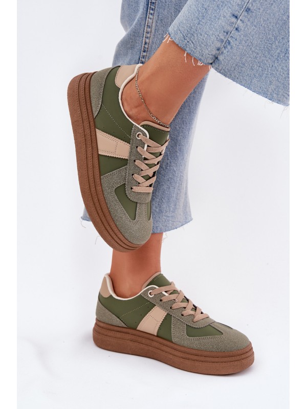 Women's Platform Sneakers Green Dovina