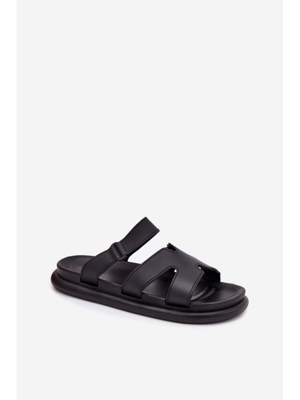 Rubber Women's Slippers With Strap Black Tavirae