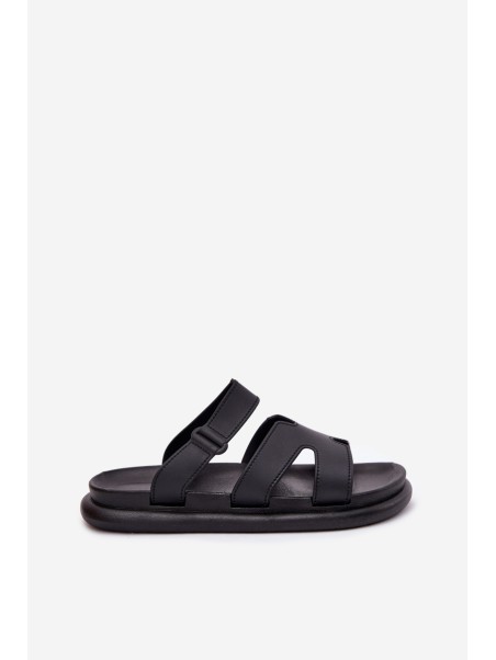 Rubber Women's Slippers With Strap Black Tavirae