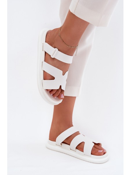 Rubber Women's Slippers With Strap White Tavirae