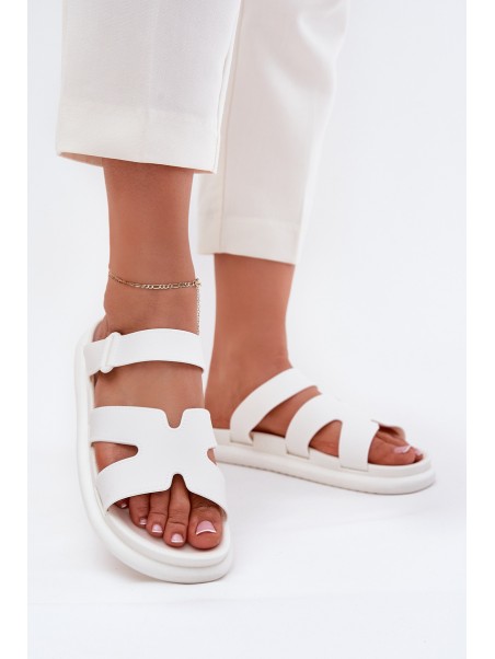 Rubber Women's Slippers With Strap White Tavirae