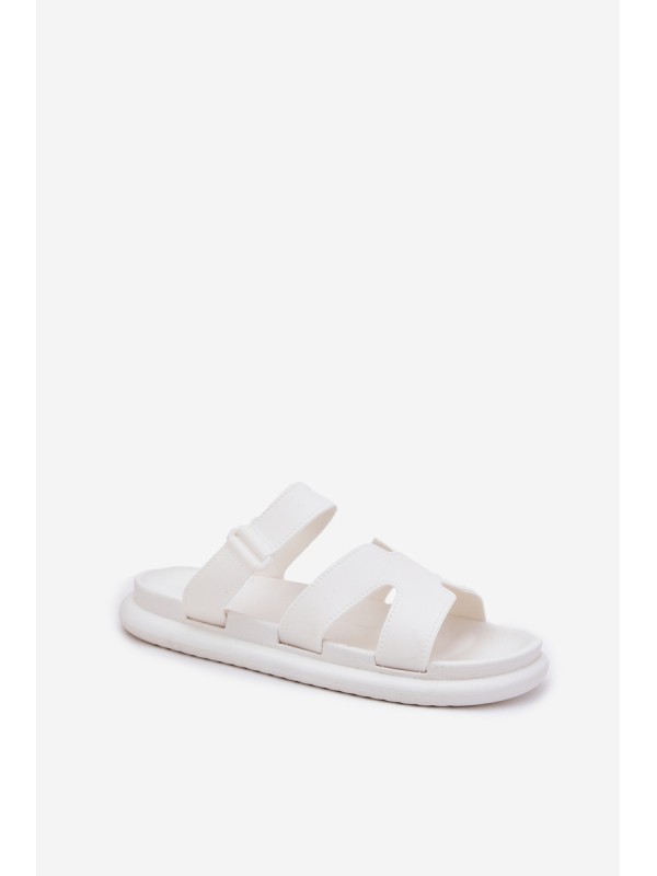 Rubber Women's Slippers With Strap White Tavirae