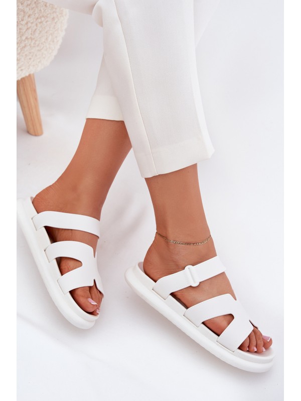 Rubber Women's Slippers With Strap White Tavirae