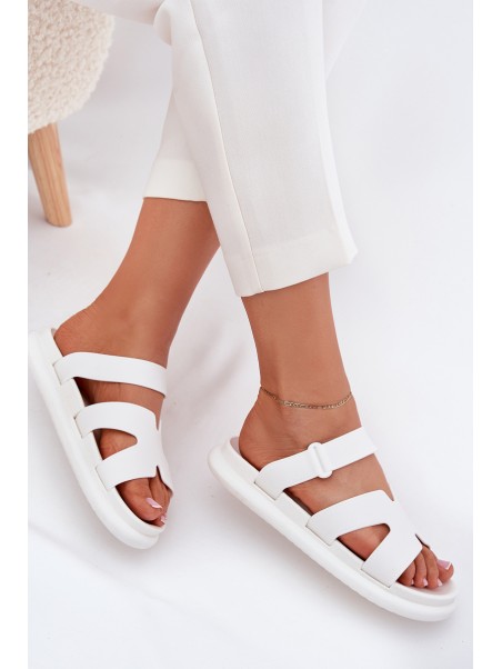Rubber Women's Slippers With Strap White Tavirae