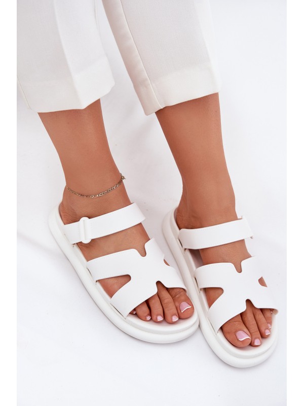 Rubber Women's Slippers With Strap White Tavirae