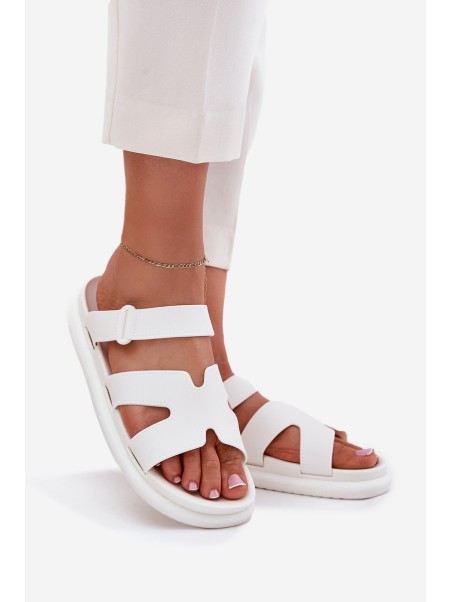 Rubber Women's Slippers With Strap White Tavirae