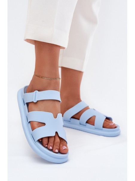 Women's Rubber Slippers With Strap Blue Tavirae