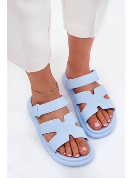 Women's Rubber Slippers With Strap Blue Tavirae