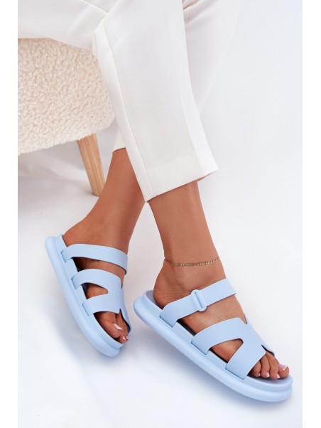 Women's Rubber Slippers With Strap Blue Tavirae