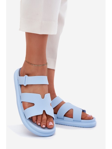 Women's Rubber Slippers With Strap Blue Tavirae