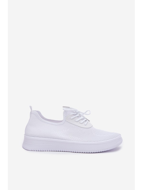 Women White Fabric Slip-On Sports Shoes on Platform Kalyra