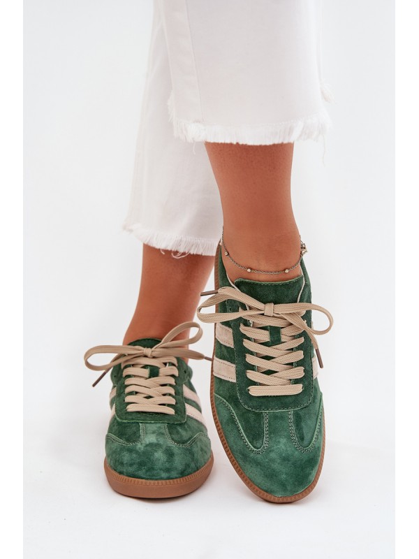 Women's Suede Sneakers Green Sirella