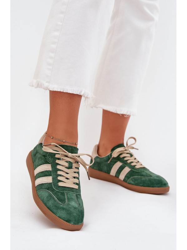 Women's Suede Sneakers Green Sirella