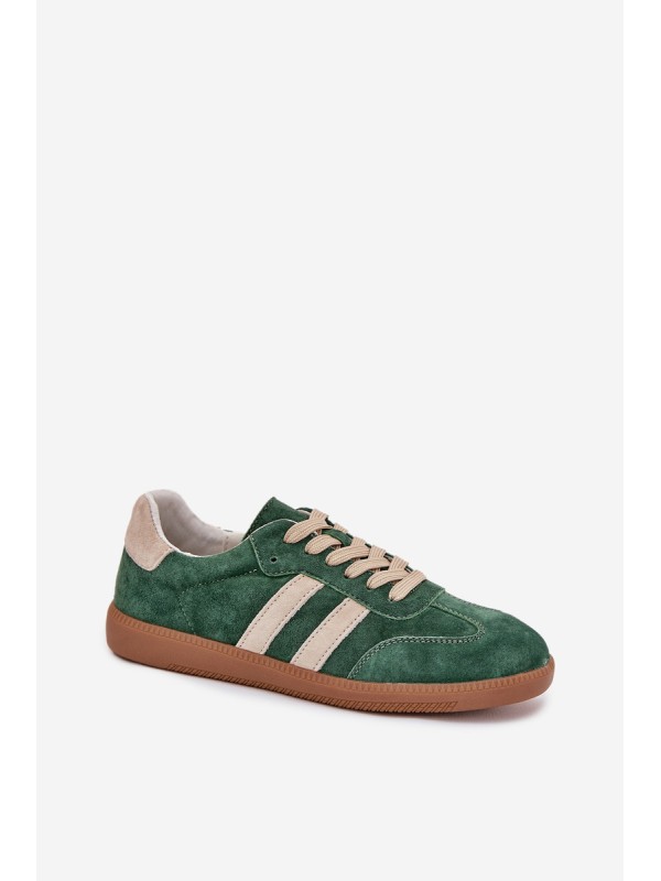 Women's Suede Sneakers Green Sirella