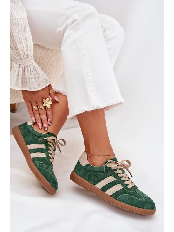 Women's Suede Sneakers Green Sirella