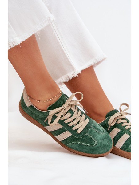Women's Suede Sneakers Green Sirella
