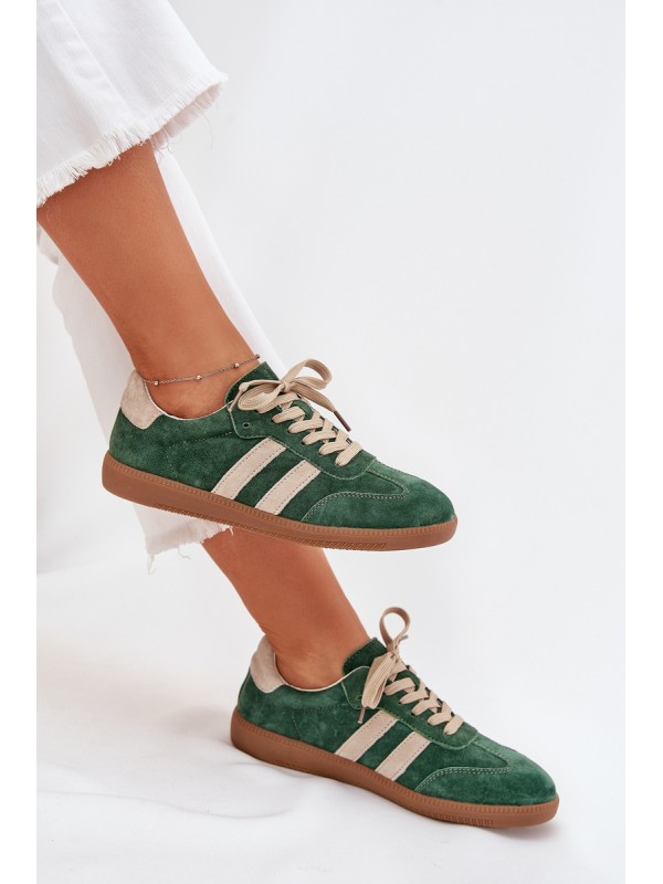 Women's Suede Sneakers Green Sirella