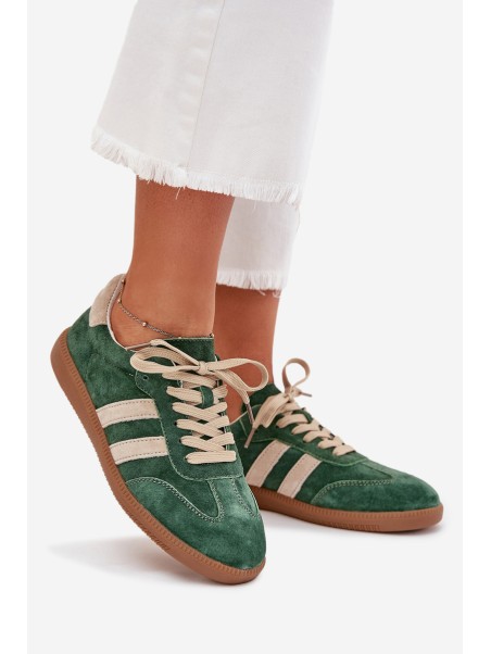 Women's Suede Sneakers Green Sirella