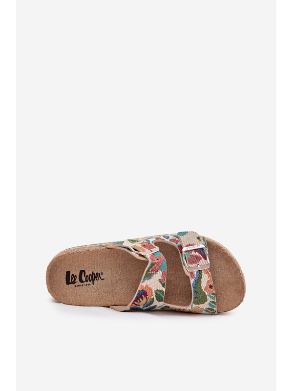 Patterned Women's Slippers On Cork Platform With Buckles Lee Cooper LCW-25-35-3480L Multicolor
