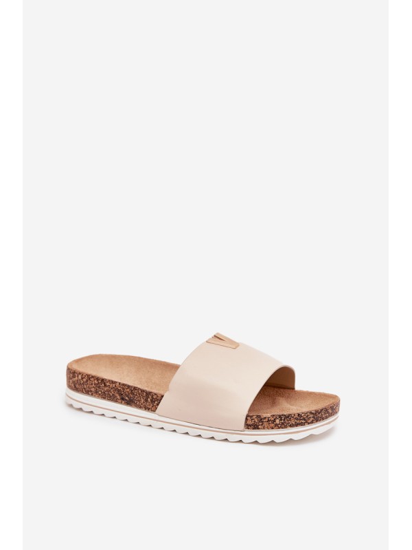 Women's sandals on cork platform with decorative detail beige Vessira