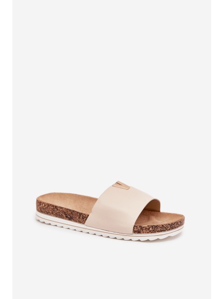 Women's sandals on cork platform with decorative detail beige Vessira
