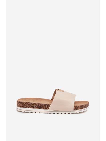 Women's sandals on cork platform with decorative detail beige Vessira