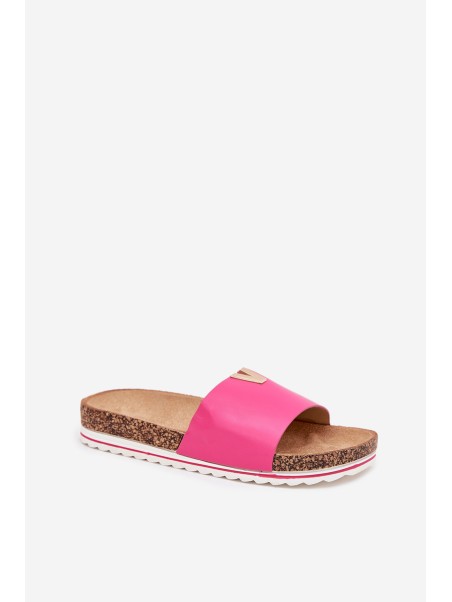 Ladies sandals on cork platform with decorative detail fuchsia Vessira