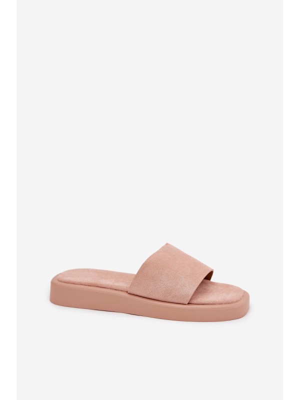 Women's Platform Slippers Made Of Eco Suede Dirty Pink Jorina