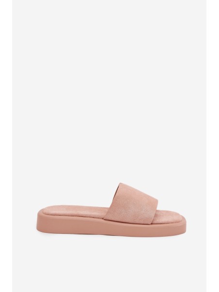 Women's Platform Slippers Made Of Eco Suede Dirty Pink Jorina