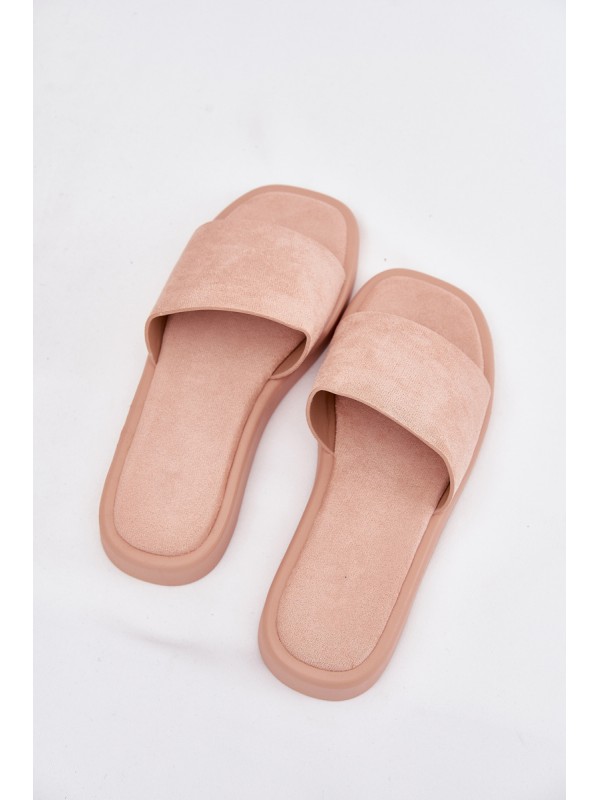 Women's Platform Slippers Made Of Eco Suede Dirty Pink Jorina
