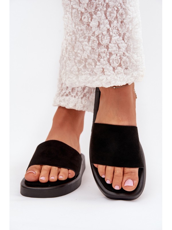 Ladies Platform Sandals Made Of Eco Suede Black Jorina