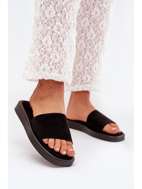Ladies Platform Sandals Made Of Eco Suede Black Jorina