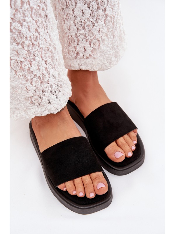 Ladies Platform Sandals Made Of Eco Suede Black Jorina