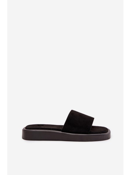 Ladies Platform Sandals Made Of Eco Suede Black Jorina