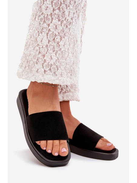 Ladies Platform Sandals Made Of Eco Suede Black Jorina