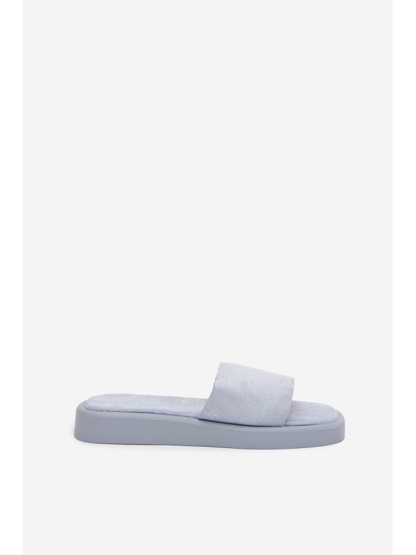 Ladies Platform Sandals Made Of Eco Suede Light Blue Jorina