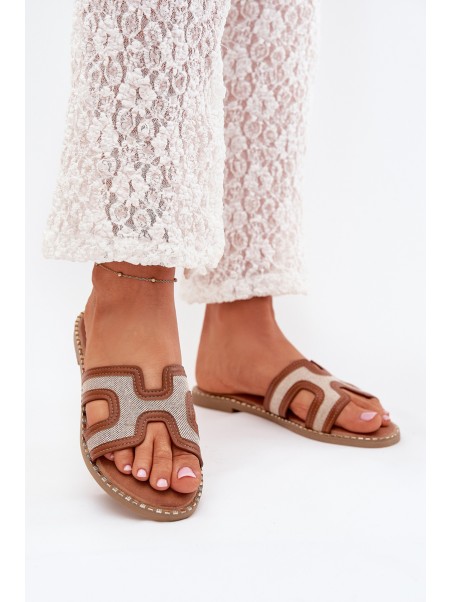 Women's Flat Heeled Sandals Brown Vereya