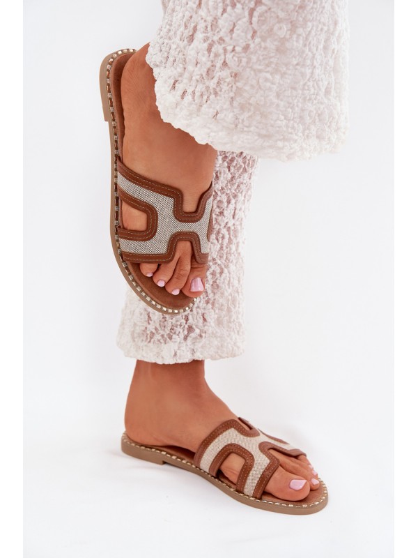 Women's Flat Heeled Sandals Brown Vereya