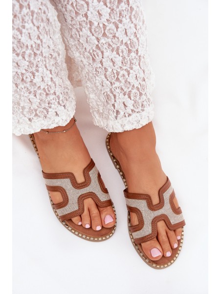 Women's Flat Heeled Sandals Brown Vereya