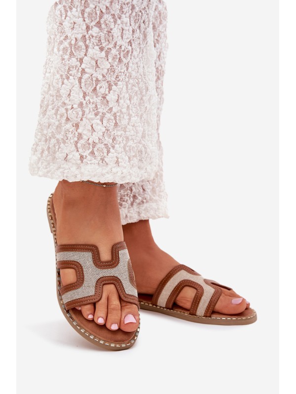 Women's Flat Heeled Sandals Brown Vereya