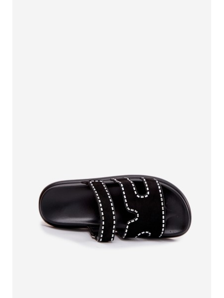 Women's Sandals With Decoration On The Platform Black Delyna