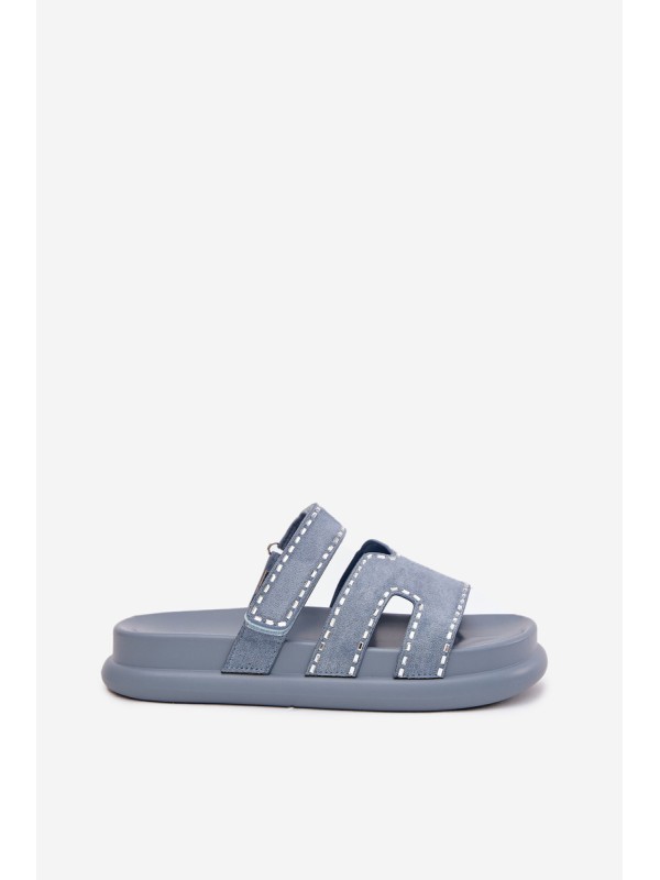 Women's sandals with decoration on the platform blue Delyna