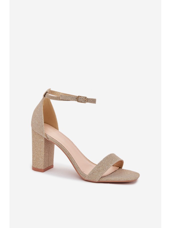 Shiny Women's Heeled Sandals Gold Kavina
