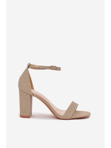 Shiny Women's Heeled Sandals Gold Kavina