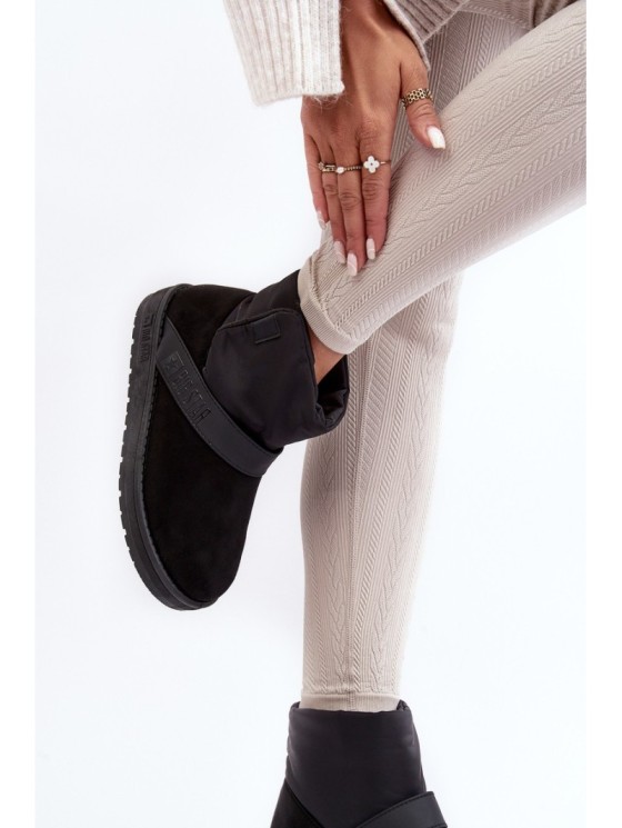 Black Fleece-Lined Platform Snow Boots Big Star MM274151 2