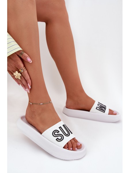Women's Slippers On Thick Sole SUMMER White Vinceza 76051