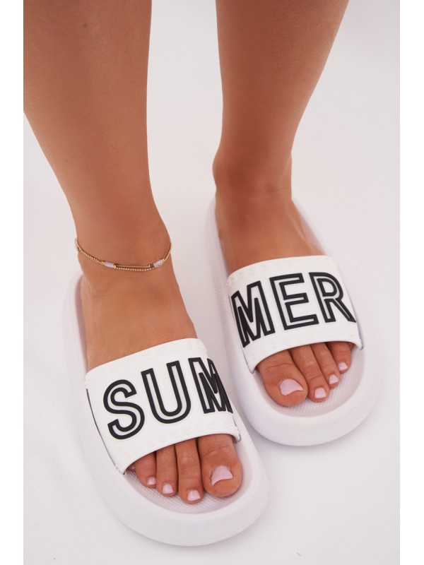 Women's Slippers On Thick Sole SUMMER White Vinceza 76051