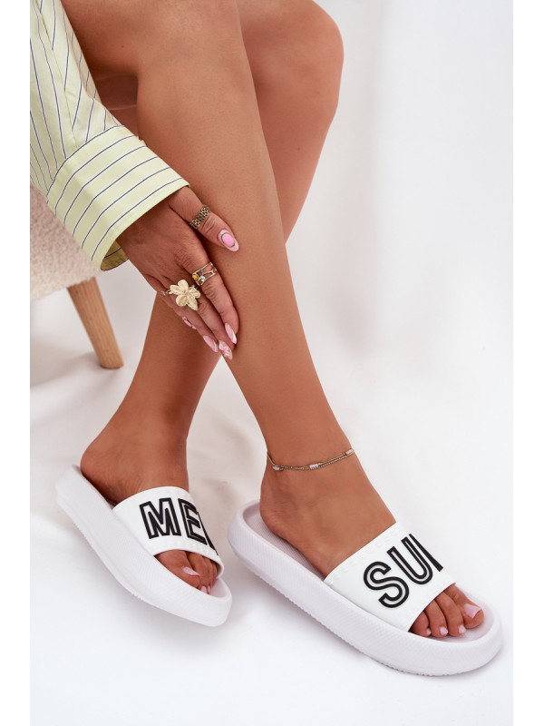 Women's Slippers On Thick Sole SUMMER White Vinceza 76051