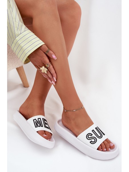 Women's Slippers On Thick Sole SUMMER White Vinceza 76051